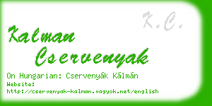 kalman cservenyak business card