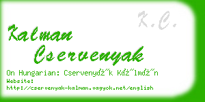 kalman cservenyak business card